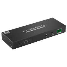 PremiumCord HDMI switch 4:1 s podporou rozlišení 8K@60Hz,4K@120Hz, 1080P, HDR, s dálkovým ovladačem