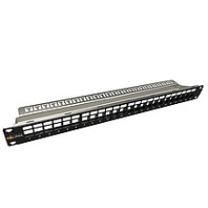 BAZAR - Solarix Modulární neosazený patch panel 24 portů 1U SX24M-0-STP-BK-UNI-N - Poškozený obal (Komplet)
