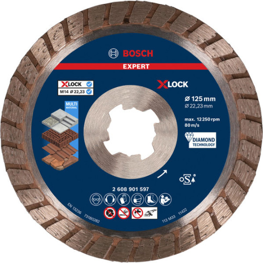 Bosch diamantový řezací kotouč EXPERT MultiMaterial X-LOCK 125 × 22,23 × 2,4 × 12 mm