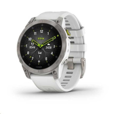 Garmin epix Sapphire, Titan/ White Silicone Band