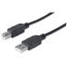 MANHATTAN Kabel USB 2.0 A-B propojovací 1,8m, černý