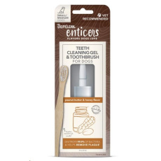 TROP Enticers cistici gel na zuby & zubni kartacek pro S/M psy - Peanut Butter & Honey  59ml