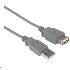 PREMIUMCORD Kabel USB 2.0 A-A 5m, prodlužovací (M/F) šedý