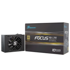 SEASONIC zdroj 750W Focus SGX 750, 120mm, Plně modulární, 80+ Gold, černá
