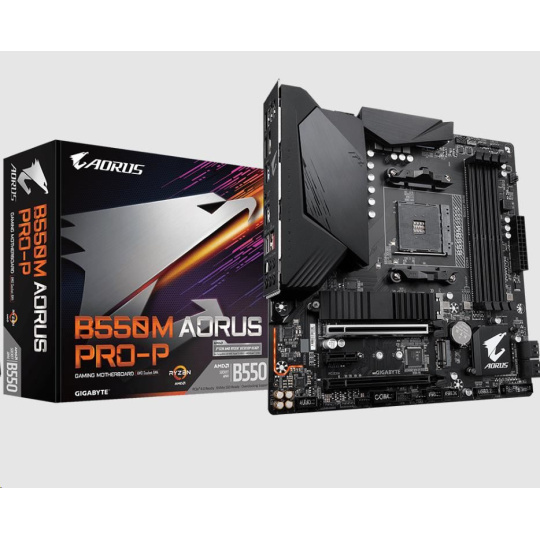 GIGABYTE MB Sc AM4 B550M AORUS PRO-P, AMD B550, 4xDDR4, 1xDP, 1xHDMI, mATX