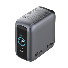 VERBATIM Mini GaN Nabíječka s displejem 140W, 3xUSB-C, 1xUSB-A, šedá VERBATIM Mini GaN Nabíječka s displejem 140W, 3xUSB-C, 1xUSB-A, šedá