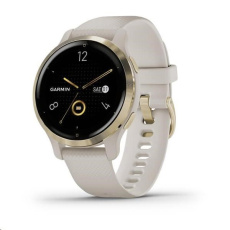 Garmin GPS sportovní hodinky Venu2S Light Gold/Sand Band, EU