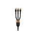 WG - Datový kabel 3v1 Type-C na 3x Type-C, 1,2 metru, 100 W + 15 W + 15 W, černá