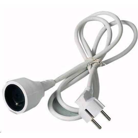 PREMIUMCORD Prodlužovací přívod 230V 1m, 1 zásuvka (M/F) bílá PREMIUMCORD Prodlužovací přívod 230V 1m, 1 zásuvka (M/F) bílá