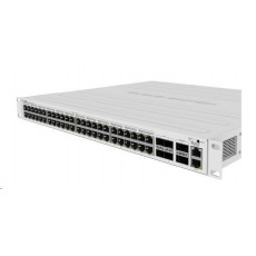 MikroTik Cloud Router Switch CRS354-48P-4S+2Q+RM, 650MHz CPU, 64MB, 1x10/100, 48xGLAN(PoE), 4xSFP+, 2xQSFP, vč. L5