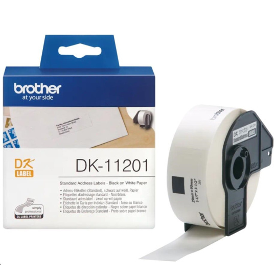 BAZAR - BROTHER DK-11201 Adresní štítky standart (400 ks) 29 mm x 90 mm - Poškozený obal (Komplet)