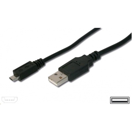 PREMIUMCORD Kabel USB 2.0 A-Micro B propojovací 0,5m (černý)
