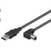 PREMIUMCORD Kabel USB 2.0 A-B propojovací 0.5m - zahnutý B konektor 90°