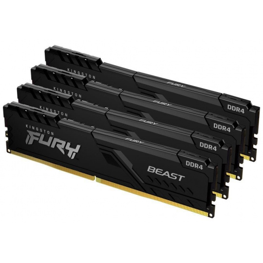 KINGSTON DIMM DDR4 32GB (Kit of 4) 2666MT/s CL16 FURY Beast Černá