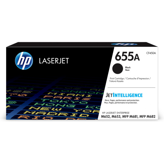 HP 655A Black Original LaserJet Toner Cartridge (CF450A) (12,500 pages)