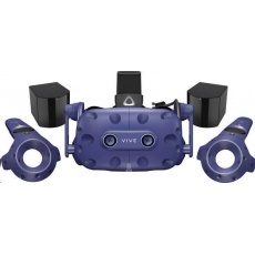 HTC Vive Pro Eye Virtual Reality Headset (Kit), Blue (VR glasses, Controller, built-in audio)