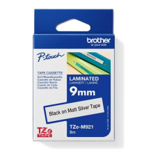 BROTHER Originální kazeta Brother TZe-M921 - černá na matné stříbrné, šířka 9 mm BROTHER Originální kazeta Brother TZe-M921 - černá na matné stříbrné, šířka 9 mm
