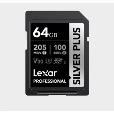 Lexar SDXC Professional SILVER Plus 1066x UHS-I/U3/A2/4K R205/W100 (V30) 64GB