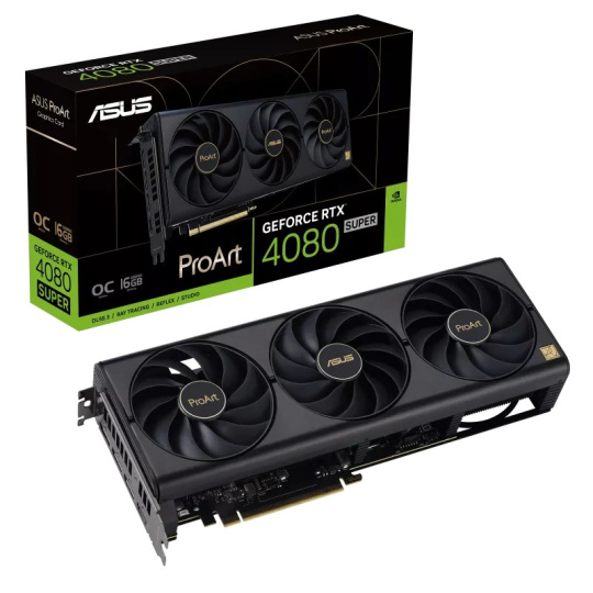 ASUS VGA NVIDIA GeForce RTX 4080 SUPER PROART OC 16G, 16G GDDR6X, 3xDP, 1xHDMI