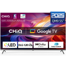 CHiQ U55QM9V TV 55", UHD, QLED, Google TV 5.0, DLG 120 Hz, MEMC, Dolby Atmos