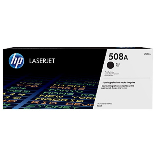 HP 508A Black LJ Toner Cartridge, CF360A (6,000 pages)