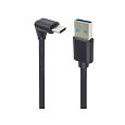 PremiumCord Kabel USB typ C/M zahnutý konektor 90° - USB 3.0 A/M, 3m
