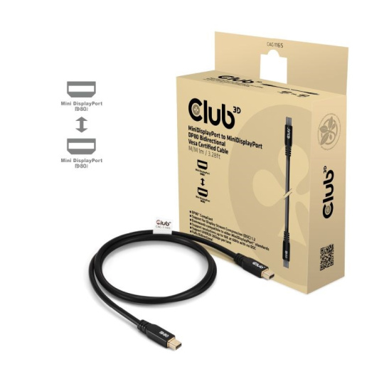 Club3D Kabel MiniDisplayPort 2.1 Certifikovaný, 10K60Hz, DSC1.2, UHBR10, 1m