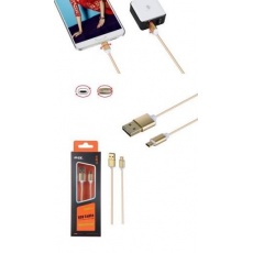 PLUS datový a nabíjecí kabel K3371, konektor micro USB oboustranný, zlatá PLUS datový a nabíjecí kabel K3371, konektor micro USB oboustranný, zlatá