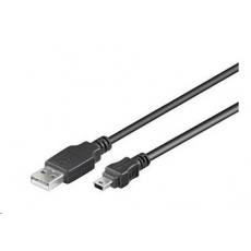 PREMIUMCORD Kabel USB 2.0 A-Mini B (5pin) propojovací 0,2m