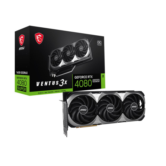BAZAR - MSI VGA NVIDIA GeForce RTX 4080 SUPER 16G VENTUS 3X OC, 16G GDDR6X, 2xDP, 2xHDMI - Po opravě (Bez příšlušenství)