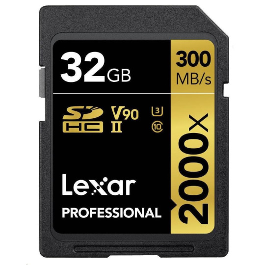 Lexar SDHC Pro 2000X UHS-II U3 R300/W260 (V90) 32GB
