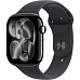 Apple Watch Series 11 GPS + Cellular 46mm Jet Black Aluminium Case with Black Sport Band - M/L