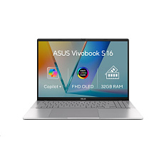 ASUS NTB Vivobook S16 (S3607AA-OLED009), Ultra 7 355, 16" 1920 x 1200, 32GB, 1TB SSD, Intel Arc, No OS, Silver ASUS NTB Vivobook S16 (S3607AA-OLED009), Ultra 7 355, 16" 1920 x 1200, 32GB, 1TB SSD, Intel Arc, No OS, Silver
