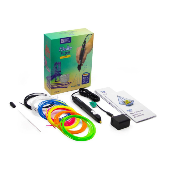 BAZAR - 3Doodler 3D pero FLOW + 8 PLA náplní a 3D šablona - Poškozený obal (Komplet) BAZAR - 3Doodler 3D pero FLOW + 8 PLA náplní a 3D šablona - Poškozený obal (Komplet)
