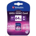 VERBATIM SDXC karta 64GB PREMIUM, UHS-1, Class 10 (R:90/W:25 MB/s)