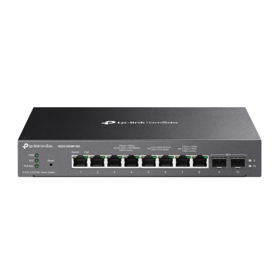 TP-Link OMADA JetStream switch SG2210XMP-M2 (8x2,5GbE,2xSFP+,8xPoE+,160W,fanless)