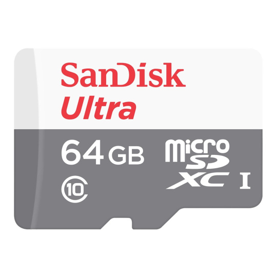 SanDisk MicroSDXC karta 64GB Ultra (R:100/W:100 MB/s, UHS-I, C10) + adaptér