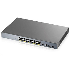 Zyxel GS1350-26HP 26 Port smart managed CCTV PoE switch, long range, 375W, 24x GbE, 2x combo RJ45/SFP - poškozený obal
