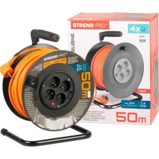 Strend Pro DG-FB04 buben 50m plast 4xzas. 3x1,5mm oranžová (213059) Strend Pro DG-FB04 buben 50m plast 4xzas. 3x1,5mm oranžová (213059)