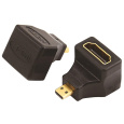 PremiumCord adaptér Micro HDMI Male na HDMI Female zahnutý do pravého úhlu 90°