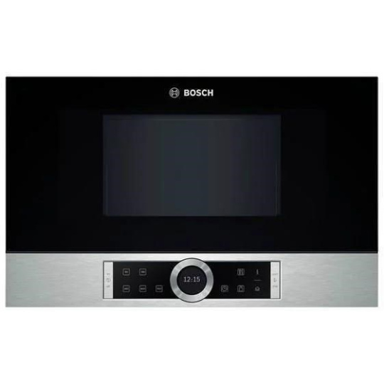 Bosch Serie 8 BFL634GS1 vestavná mikrovlnná trouba, 1220 W, 7 programů, 5 stupňů výkonu, dotykový displej