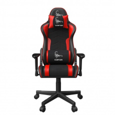 GEMBIRD Gaming chair / herní křeslo SCORPION 02, černá sítovina, červená kůže POŠKOZEN OBAL