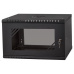 LEXI-Net 19" nástěnný rozvaděč Basic 6U 520x450, skleněné dveře, bez zad, rozložený, černý