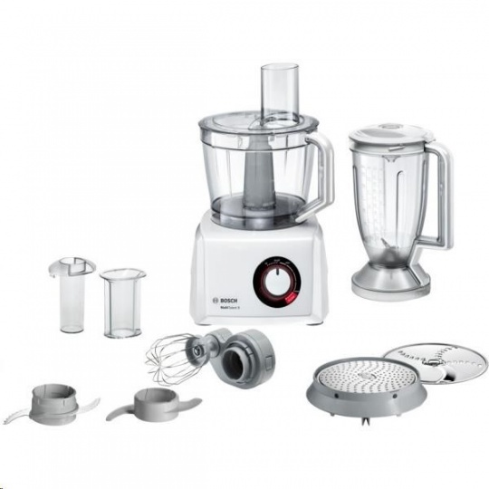 Bosch MultiTalent 8 MC812W501 food processor, bílá, 1000 W, rozpoznání příslušenství, XXL mísa 3,9 l, nůž waveCut
