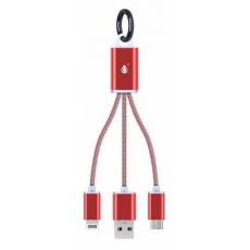 PLUS nabíjecí kabel 8047 "2v1", konektory micro USB a Lightning, červená PLUS nabíjecí kabel 8047 "2v1", konektory micro USB a Lightning, červená
