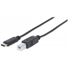 MANHATTAN kabel Hi-Speed USB-C, C Male / B Male, 2m, černý