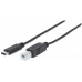 MANHATTAN kabel Hi-Speed USB-C, C Male / B Male, 2m, černý