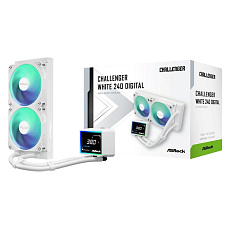 ASROCK Vodní chladič Challenger White 240 Digital, 2x120mm, ARGB, LGA1851, AM5, bílá ASROCK Vodní chladič Challenger White 240 Digital, 2x120mm, ARGB, LGA1851, AM5, bílá