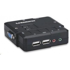MANHATTAN KVM přepínač 2 porty, VGA, USB, audio, včetně kabelů, rozbaleno MANHATTAN KVM přepínač 2 porty, VGA, USB, audio, včetně kabelů, rozbaleno