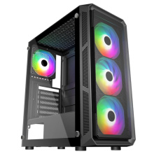 BAZAR - VeinX case HERMES MESH Mid Tower, ATX, 1xUSB 3.0, 2xUSB 2.0, 4x ARGB Fan, ARGB Controller, černá, poškozený obal